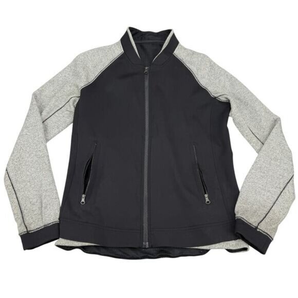 LULULEMON Var-City Bomber Size 6 Black / Heathered Black - Picture 2 of 7